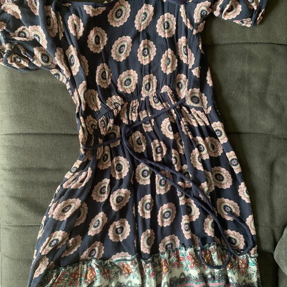 Navy blue Boho style dress - Band of Gypsies - Picture 3 of 3